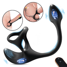 Load image into Gallery viewer, Anal Plug kugelförmiger Vibrationsstimulator mit Penisringe