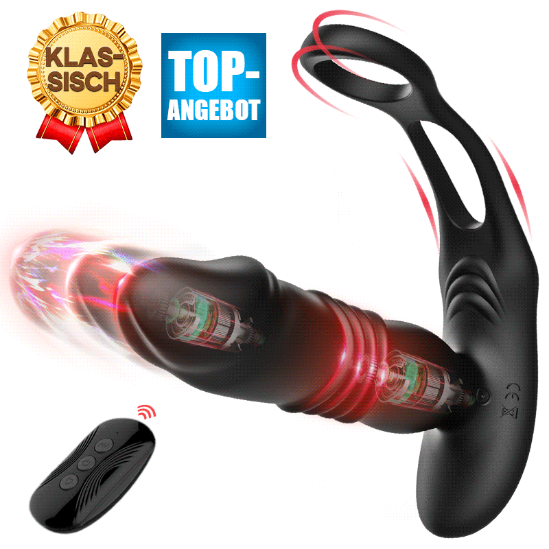 【Orgasmus 】SAUL 3 teleskopischer 10 Vibrations Doppel-Penisring Prostata Vibrator