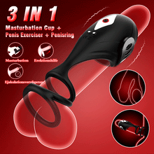 Load image into Gallery viewer, 3-in-1 Glans Trainer Masturbation Cup mit Penisring