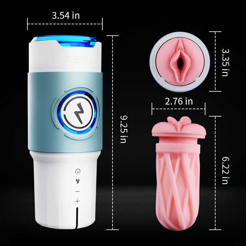 Leten ThundercoreX 6 Stoßbewegungen Infrarot Beheizter Realistischer Vaginal