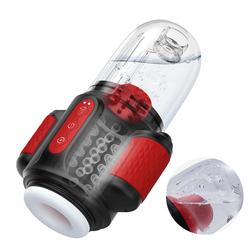 Sturmwirbel - 5-frequenz Wasserspray + 10-frequenz Vibration + 5-frequenz Rotation, Doppelte Eichelstimulation, Zweifach
