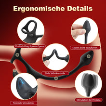 Load image into Gallery viewer, Anal Plug kugelförmiger Vibrationsstimulator mit Penisringe