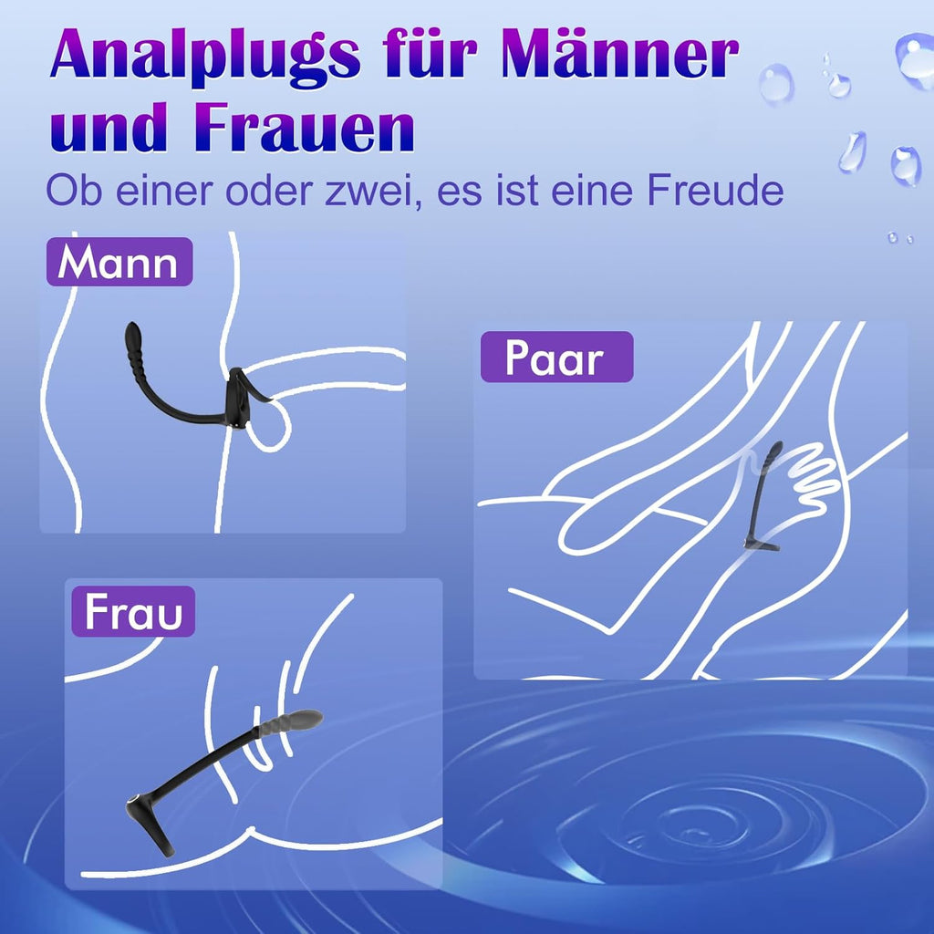 3 in 1 Prostata Penisringe Analvibratoren mit 10 Vibrationsmodi