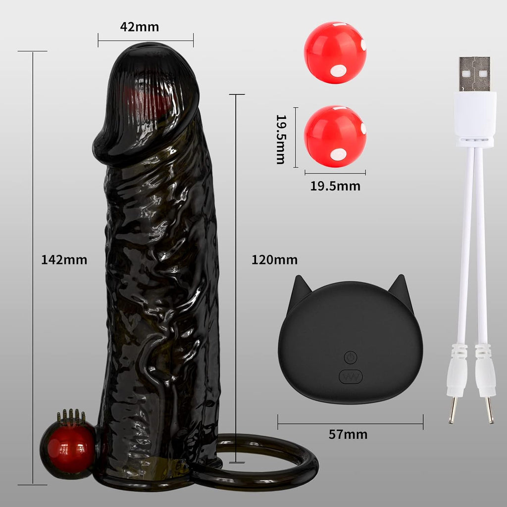 Penismanschetten Hahn Hülse mit 10 Vibrationsmodi, Sexspielzeug für Männer Extrem Schwarze Penishülle mit Fernbedienung für Penisvergrößerung und Zeit verlängern, Penis Sleeve Erbessern Ausdauer