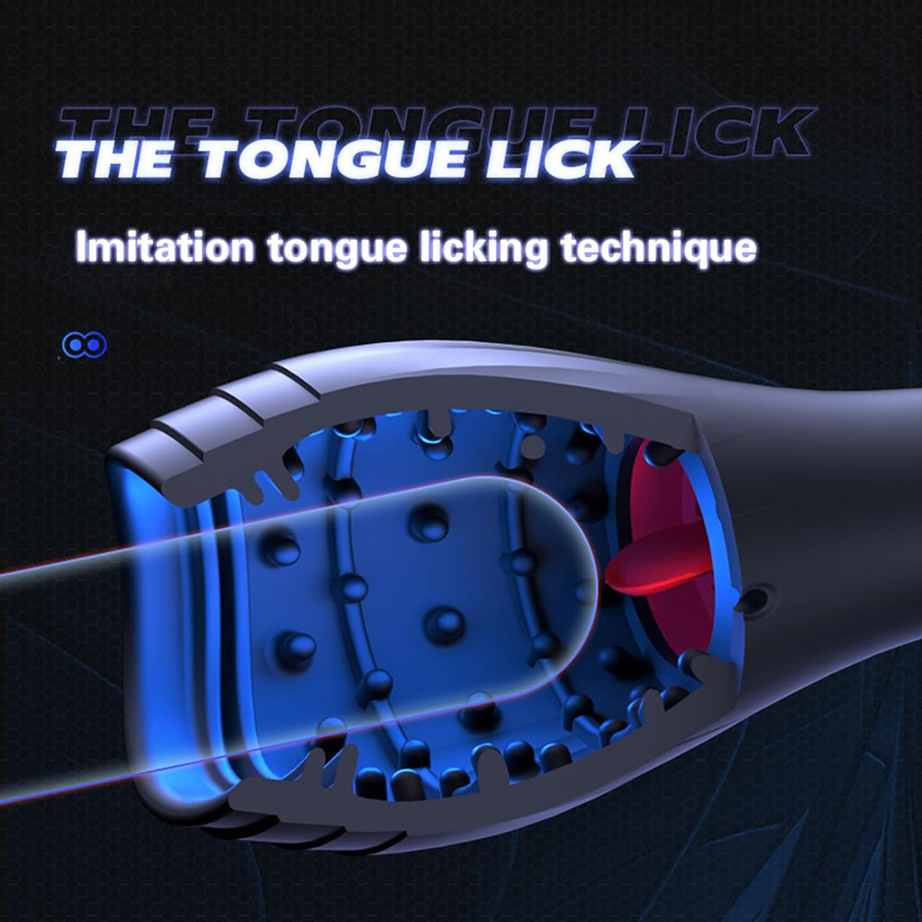 Buntune Elektrischer Cup Masturbator Sexspielzeug für Männer Silikon Penis Trainer Vibrator mit 10 Vibrationsmodi und Zunge Lecken Saugmodi Eichel Stimulator für Herren Taschenmuschi Massagegerät