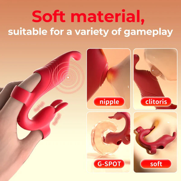 Rabbit-Fingervibrator für Frauen – Stimulator für Brustwarzen, Klitoris und G-Punkt für Paare