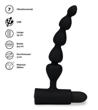 Load image into Gallery viewer, Analkette mit Vibration und 5 Kugeln Bead