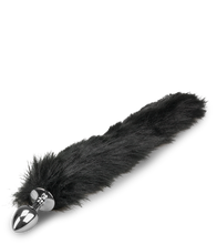 Load image into Gallery viewer, Analplug mit Schwanz im Fuchs-Design in Schwarz