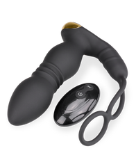 Load image into Gallery viewer, Analplug mit Stoßfunktion, Vibration und Cockringen Luck