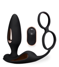 Load image into Gallery viewer, Analplug mit Vibration und Estim und Cockring Fever