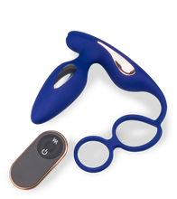 Load image into Gallery viewer, Analplug mit Vibration und Estim und Cockring Fever