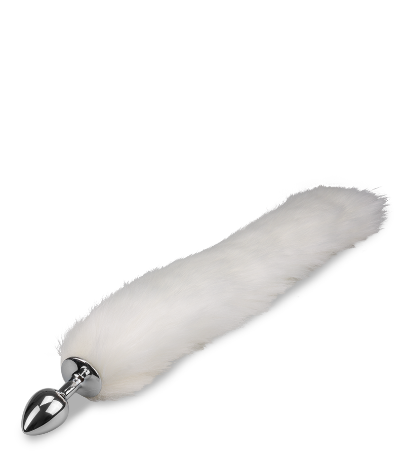 Analplug mit weißem Hundeschwanz
