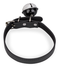 Load image into Gallery viewer, BDSM-Halsband aus Kunstleder mit großer Glocke