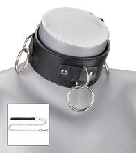 Load image into Gallery viewer, BDSM-Halsband mit 3 O-Ringen und Leine