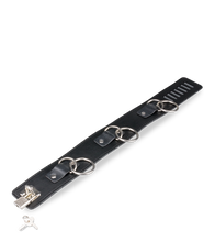 Load image into Gallery viewer, BDSM-Halsband mit 3 O-Ringen und Leine