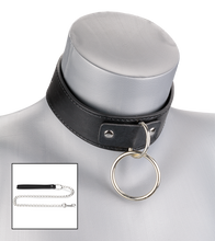 Load image into Gallery viewer, BDSM-Halsband mit O-Ring und Kette