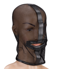 Load image into Gallery viewer, BDSM-Kopfhaube aus Netzstoff mit Mund-Öffnung
