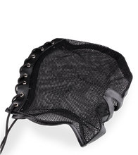 Load image into Gallery viewer, BDSM-Kopfhaube aus Netzstoff mit Mund-Öffnung