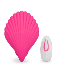 Load image into Gallery viewer, Butterfly-Vibrator in Muschelform mit Innendildo