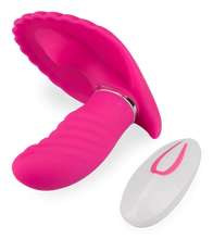 Load image into Gallery viewer, Butterfly-Vibrator in Muschelform mit Innendildo
