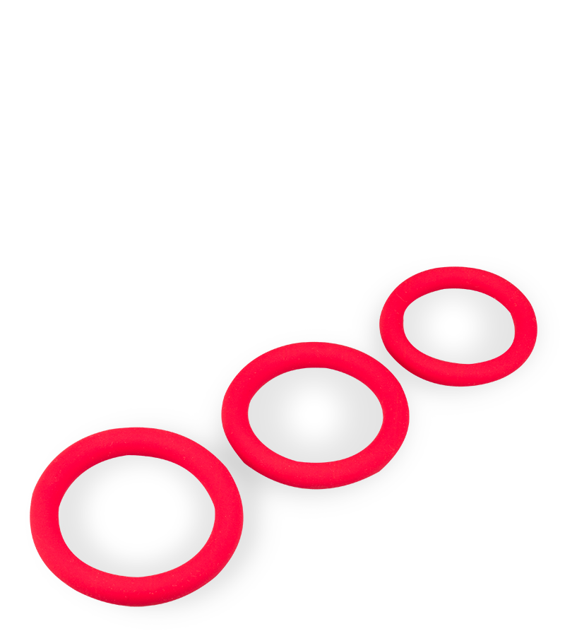 Cockring-Set aus medizinischem Silikon 3-teilig Zoom