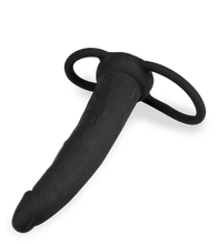Load image into Gallery viewer, Doppeldildo mit Penis- und Hodenring