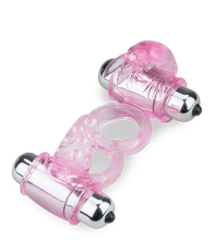 Load image into Gallery viewer, Doppelter Vibro-Penisring mit Klitorisreizer
