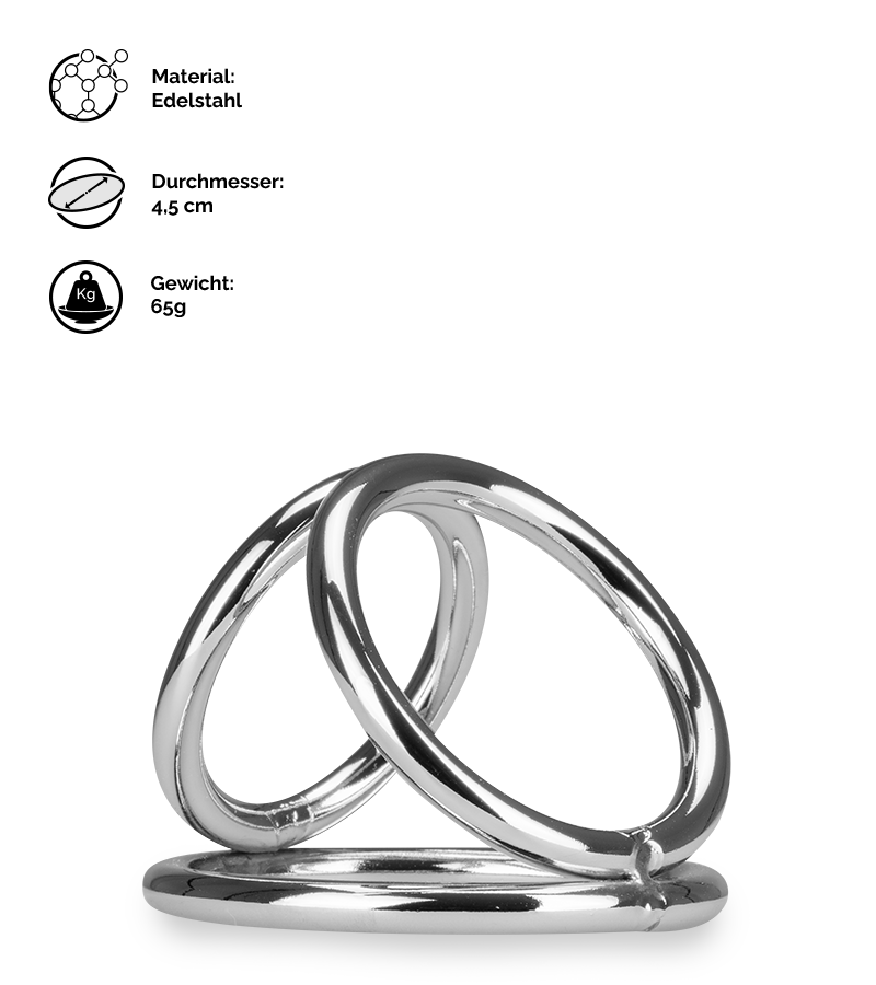 Dreifacher Cockring aus Edelstahl Holdy