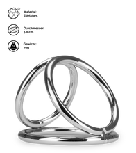 Load image into Gallery viewer, Dreifacher Cockring aus Edelstahl Holdy