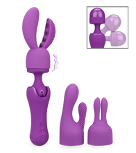 Load image into Gallery viewer, Fantasy-Wand-Vibrator mit 3 Aufsätzen, 10 Modi