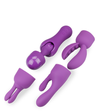 Load image into Gallery viewer, Fantasy-Wand-Vibrator mit 3 Aufsätzen, 10 Modi