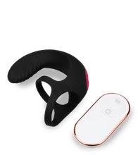 Load image into Gallery viewer, Ferngesteuerter Hoden-Massager mit Doppel-Cockring Shape