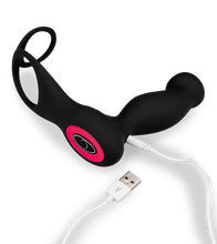 Load image into Gallery viewer, Ferngesteuertes Prostata-Sextoy mit Penis- und Hodenring