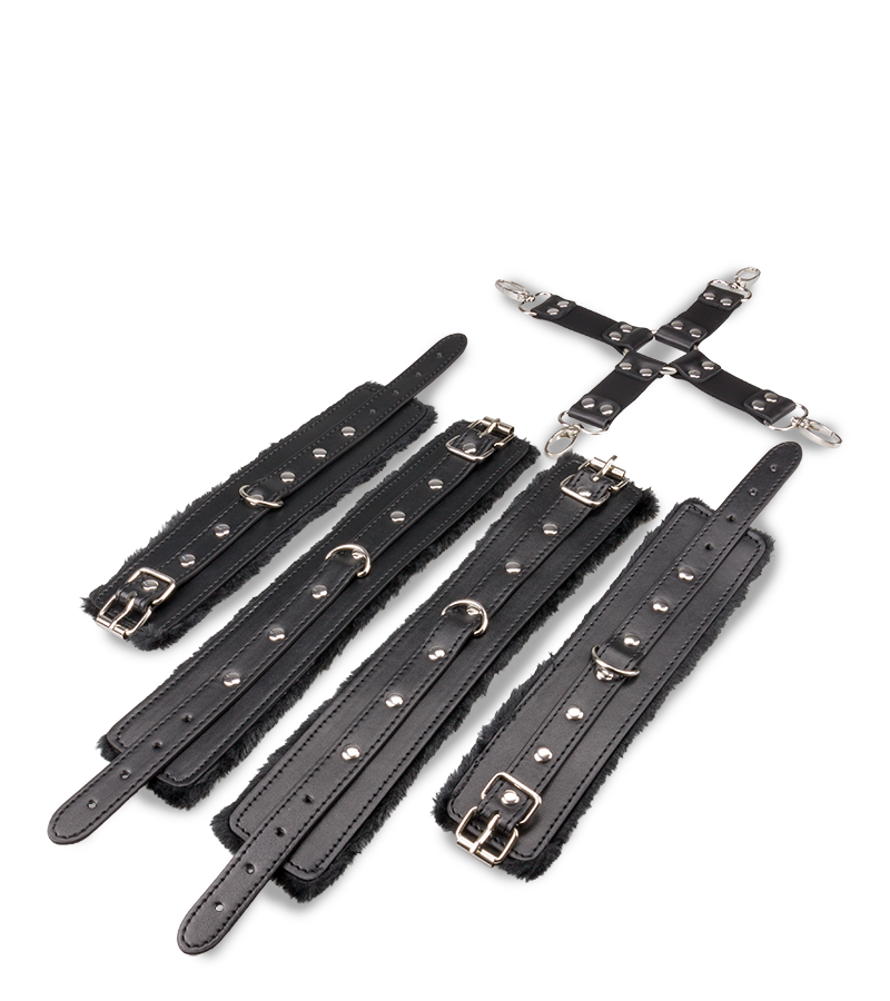 Fesselkreuz mit Hand- und Fußfesseln