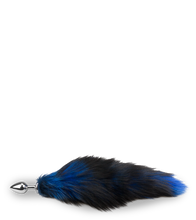 Load image into Gallery viewer, Foxtail-Analplug in Schwarz und Blau
