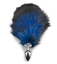 Load image into Gallery viewer, Foxtail-Analplug in Schwarz und Blau
