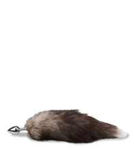 Load image into Gallery viewer, Foxtail-Buttplug in Schwarz-Weiß