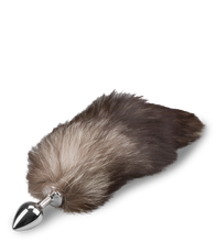 Load image into Gallery viewer, Foxtail-Buttplug in Schwarz-Weiß