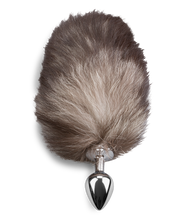 Load image into Gallery viewer, Foxtail-Buttplug in Schwarz-Weiß