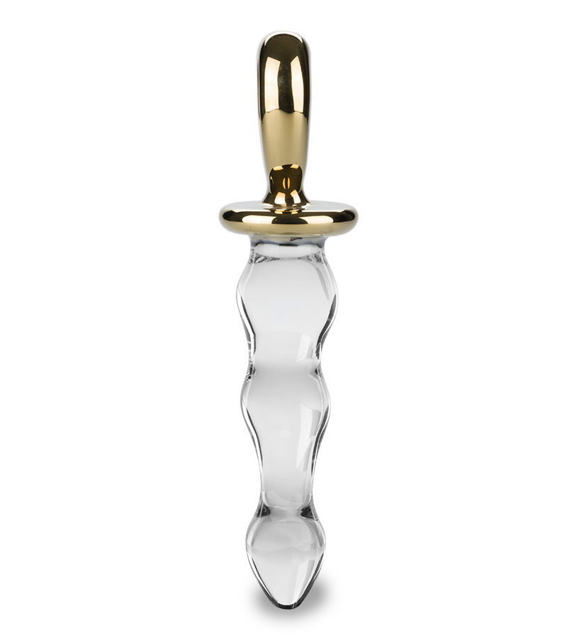 Glasdildo Golden Heart