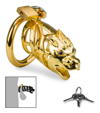 Load image into Gallery viewer, Goldfarbener Peniskäfig chinesisches Sternzeichen Drache