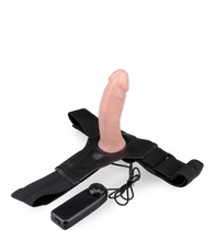 Load image into Gallery viewer, Hohler hautfarbener Umschnall-Vibrator Sascha