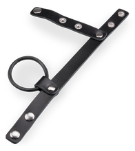 Load image into Gallery viewer, Leder-Penisring mit Druckknopf