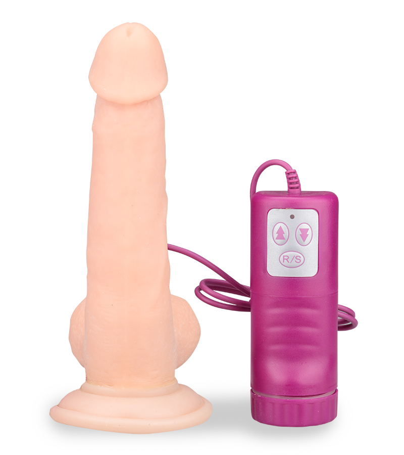 Naturdildo mit Rotationsfunktion und Saugfuß