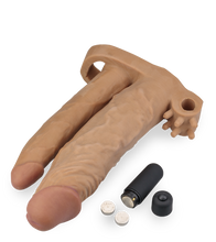 Load image into Gallery viewer, Penis-Extender mit Analdildo und Klitorisvibrator