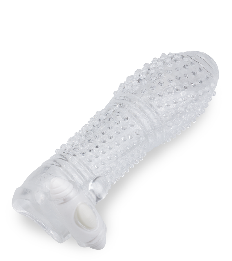 Penishülle mit Vibration und Massagenoppen