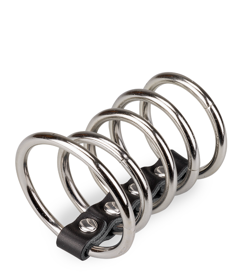 Peniskäfig aus 5 Metall-Cockringen