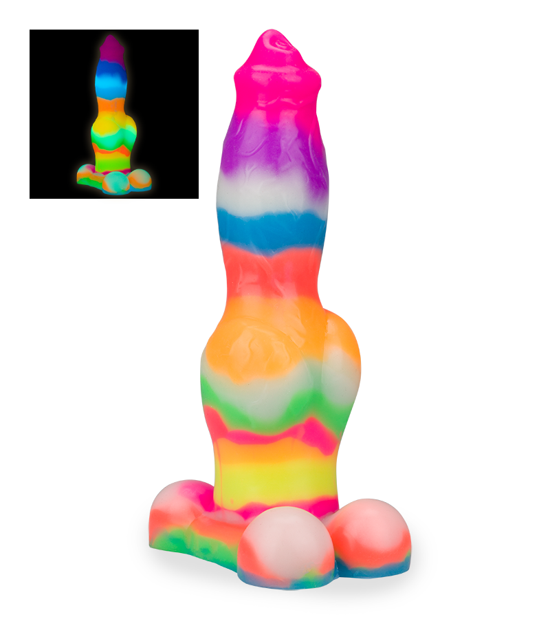 Phosphoreszierender Dildo mit Saugnapf Schäferhund