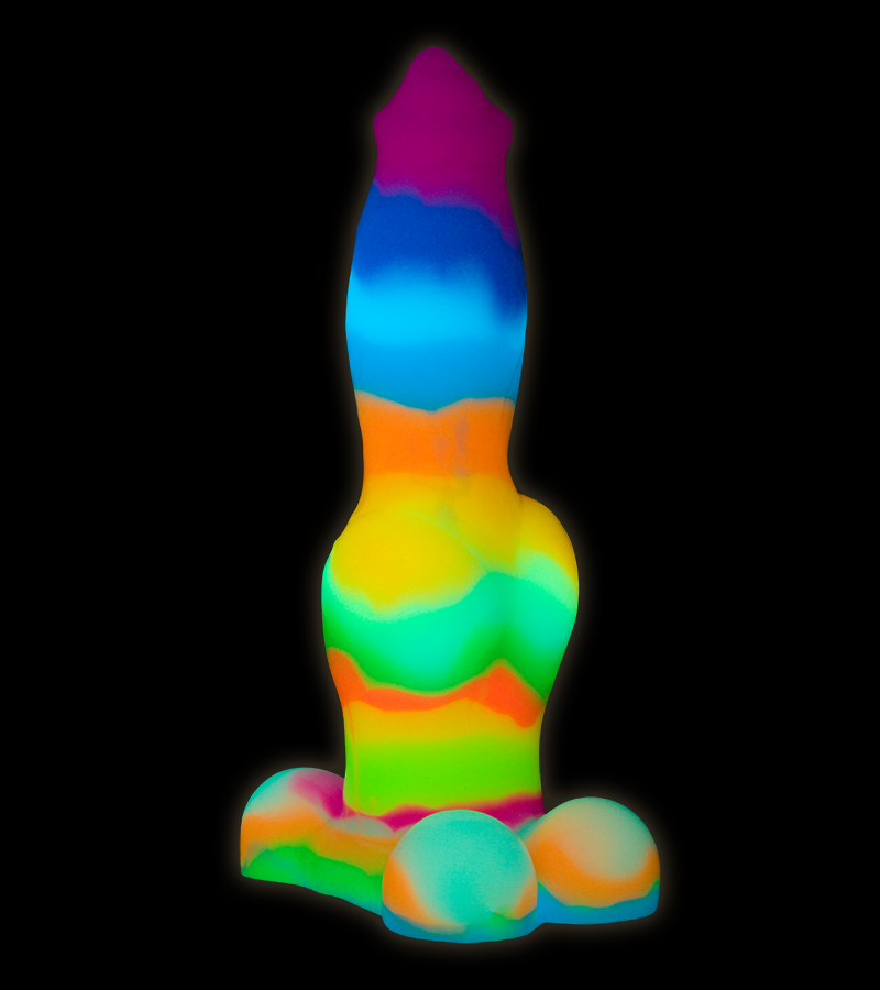 Phosphoreszierender Dildo mit Saugnapf Schäferhund