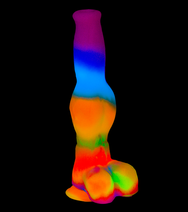 Phosphoreszierender Saugnapf-Dildo Dobermann